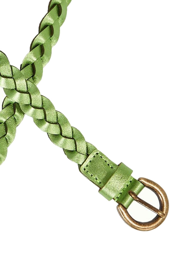 King Louie - Shiny Braided Belt Woodbine Green