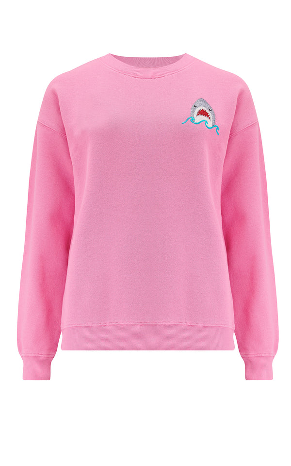 Noah Sweatshirt Pink Shark Embroidery