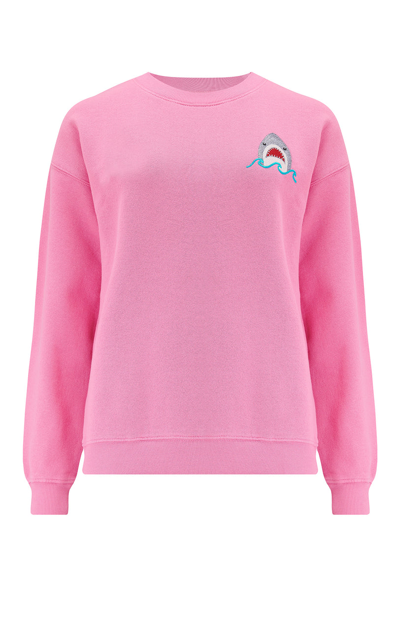 Noah Sweatshirt Pink Shark Embroidery