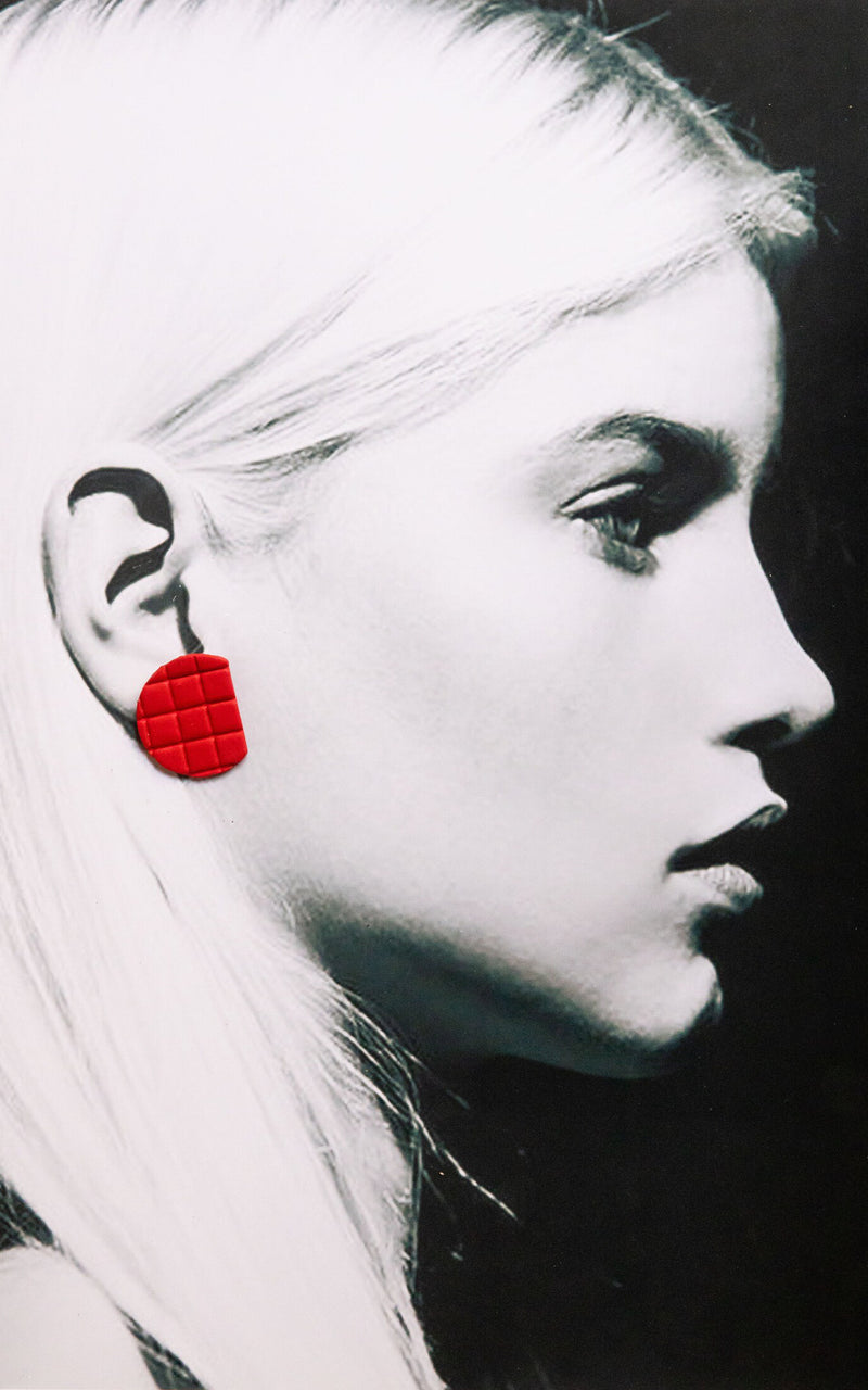 Monomakery - Circle Earrings Red